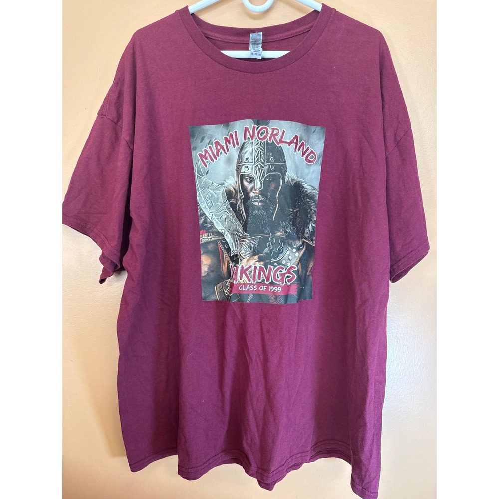 Miami Norland Vikings Class of 1999 25th Reunion‎ T-Shirt Maroon Gildan 3XL